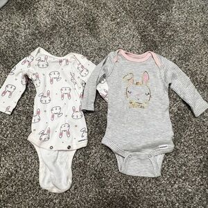 Adorable Bunny Print Kids One Piece Set